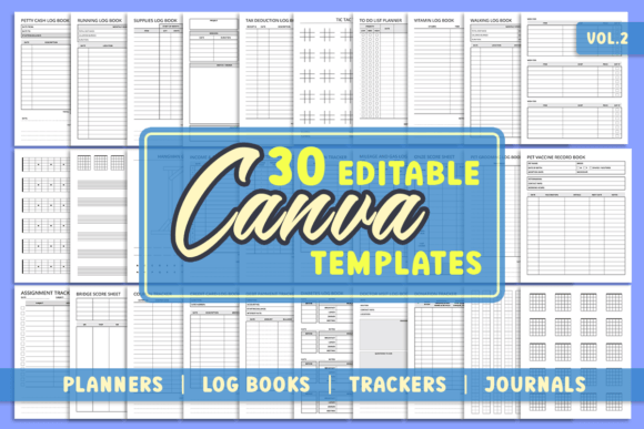 30 Editable Canva Templates for KDP 2: Your Shortcut to Professional Low-Content Books