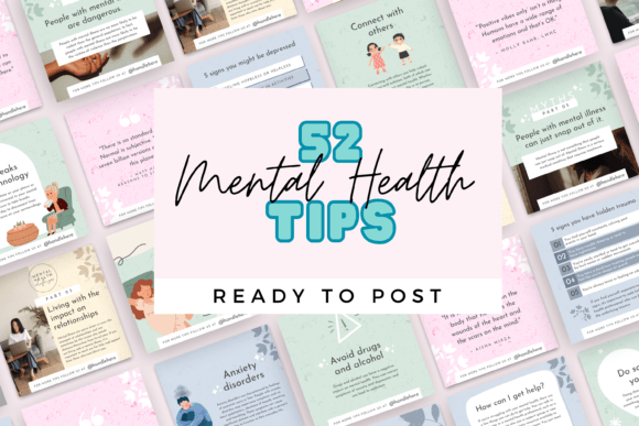 52 Daily Mental Health Canva Templates: A Design Asset for Wellbeing