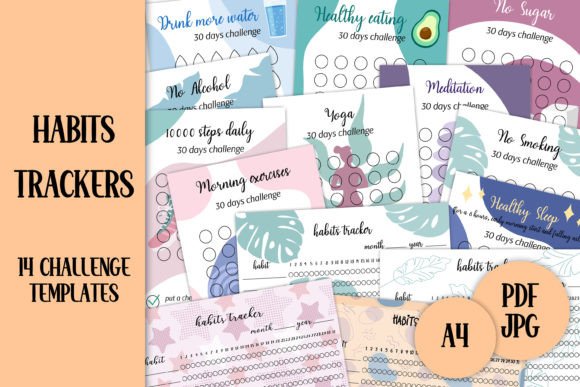 A Practical Look at Habits Trackers Templates A4 Planners for Building Lasting Routines