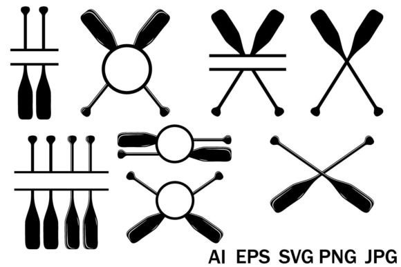 Boat Oars, Set of Svg Templates: A Practical Asset for Nautical and Outdoor Design