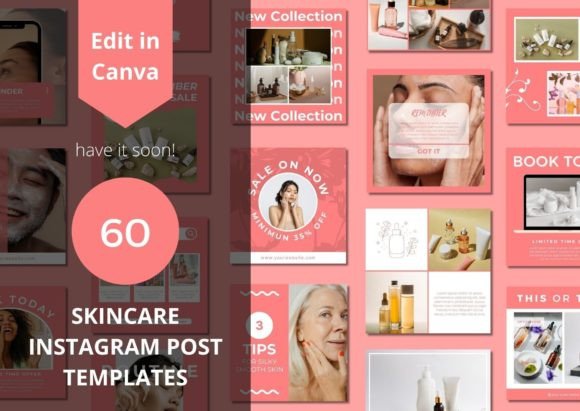 Elevate Your Brand: Mastering Skincare Marketing with 60 Essential Canva Templates