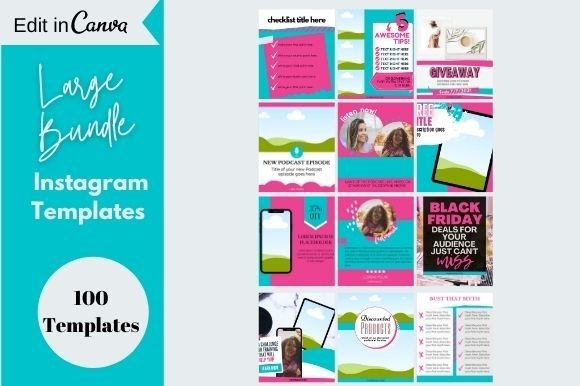 Master Instagram Aesthetics with Aqua and Pink Canva Templates