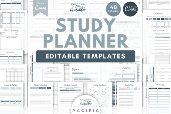 Master Your Schedule with Study Planner Canva Templates PACIFIC