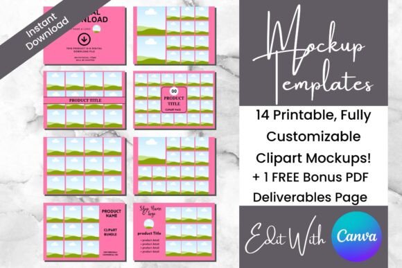 Mastering Etsy Visuals: A Deep Dive into the 14 Clipart Listing Canva Templates