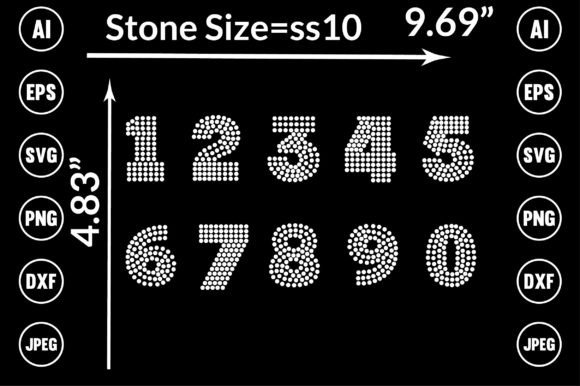 Number Rhinestone Templates Design: Sparkle and Style