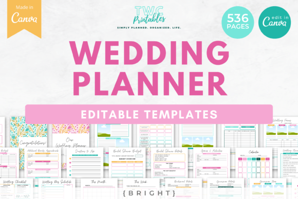 Streamline Your Big Day with Bright Wedding Planner Canva Templates